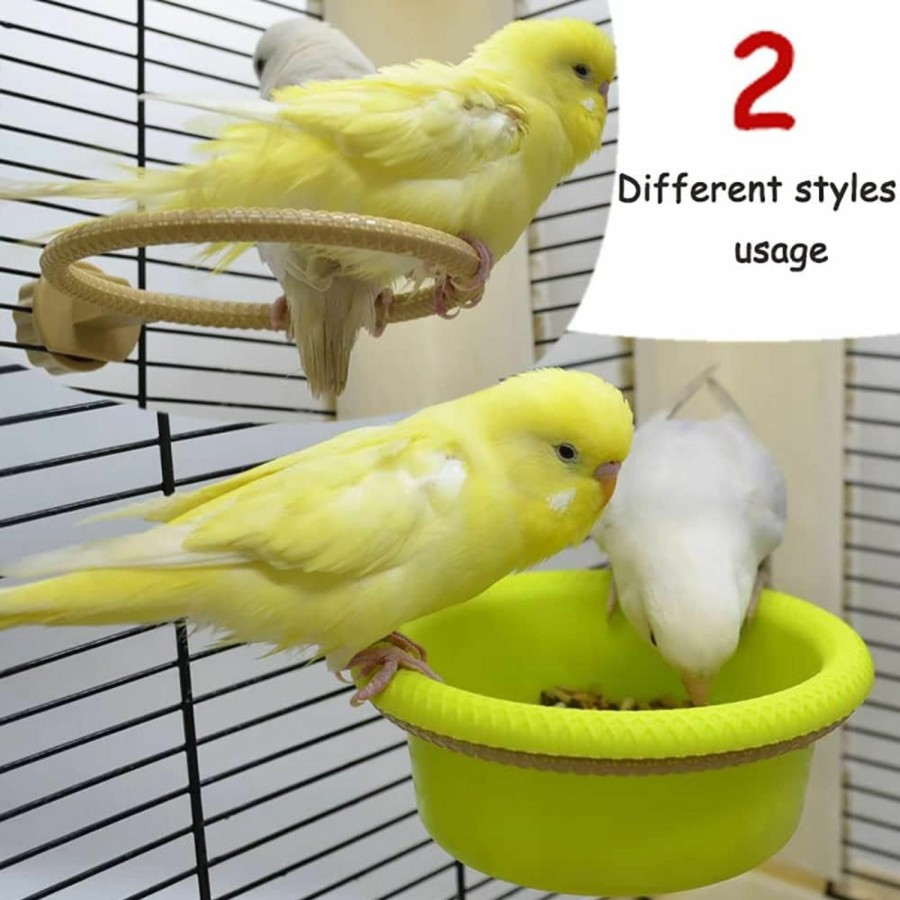 Pet Bird DredQcco | Bird Bath For Cage-4.7\" Multi-Function Universal Style Small Tub Bowl For Hang Inside Cage Birdbath Shower For Parrot/Parakeets/Cockatiels/Canary/Budgerigar(Green)