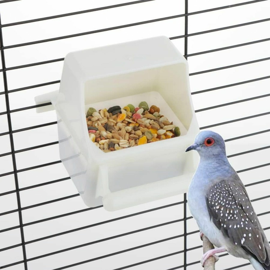 Pet Bird DQITJ | 2 Pcs Small Bird Slot Feeder No Mess Cage Hanging Feeder Cup Plastic Food & Water Dispenser Bowl