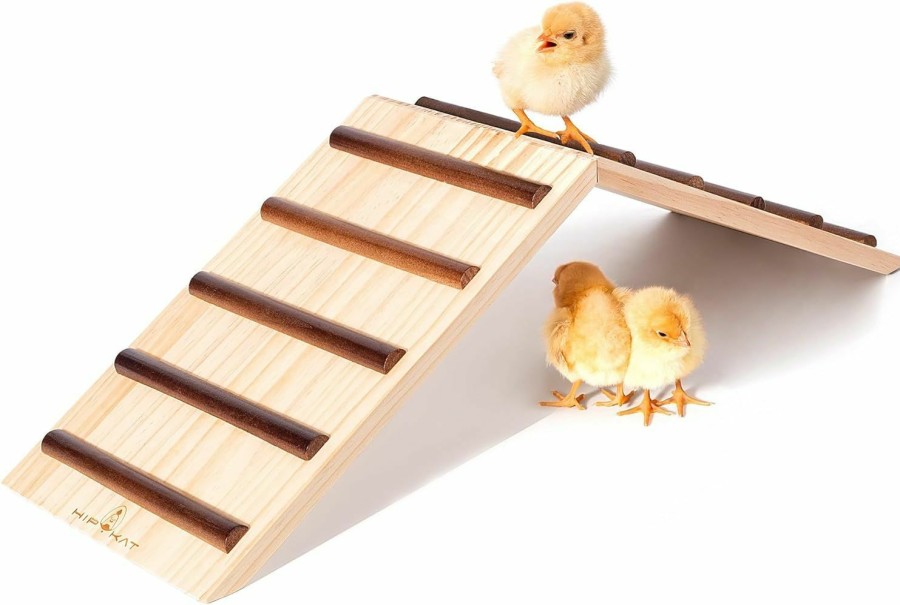 Pet Bird Hipykat | Hipykat Chicken Perch And Chick Roost - Two-In-One Chick Stand Training Perches, Roosting Wooden Chick Ramp Trainer, Chick Toys For Brooder, No Assemble, Coop Accessories For Chick, Hens, Small Animal