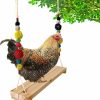 Pet Bird Vehomy | Vehomy Chicken Swing Chicken Perch Chicken Wood Stand Handmade Chicken Coop Toy For Hens Chicken Coop Accessories Chicken Ladder For Poultry Run Large Bird Parrot Hen Macaw Rooster Chick Toy