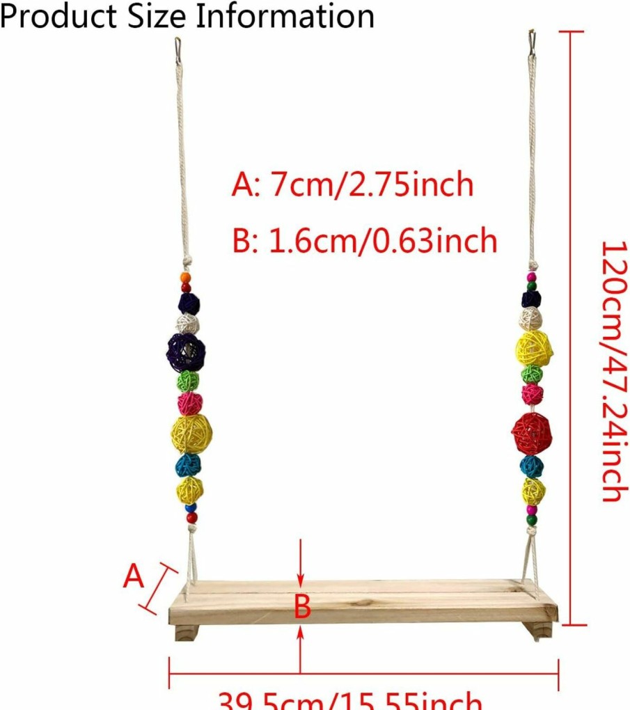 Pet Bird Vehomy | Vehomy Chicken Swing Chicken Perch Chicken Wood Stand Handmade Chicken Coop Toy For Hens Chicken Coop Accessories Chicken Ladder For Poultry Run Large Bird Parrot Hen Macaw Rooster Chick Toy