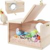 Pet Bird Rypet | Rypet Parakeet Nesting Box Transparent Design, Bird Nest Breeding Box With Perch Wood Bird Cage House For Cockatiel Lovebirds Budgie Finch Parrotlets Canary