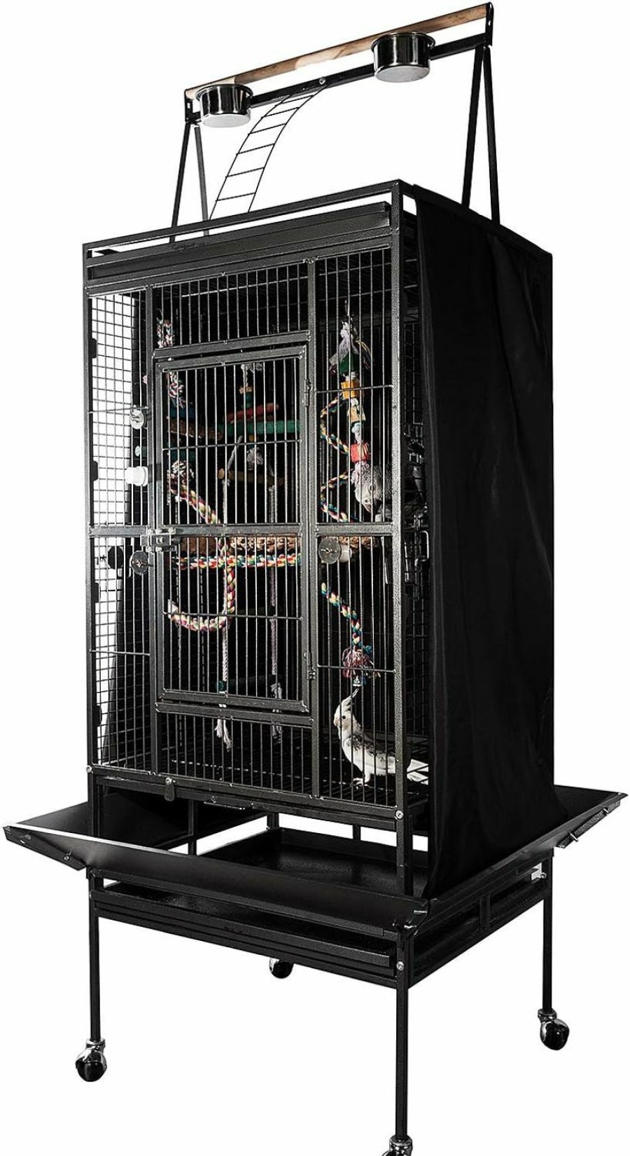 Pet Bird Colorday | Colorday Good Night Bird Cage Cover For Large Bird Cage With Play Top (Patent Pending), Black 61\"