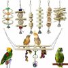 Pet Bird BWOGUE | Bwogue 7 Packs Bird Parrot Toys Natural Wood Chewing Toy Bird Cage Toys Hanging Swing Hammock Climbing Ladders Toys For Small Parakeets, Cockatiels, Conures, Finches,Budgie, Parrots, Love Birds