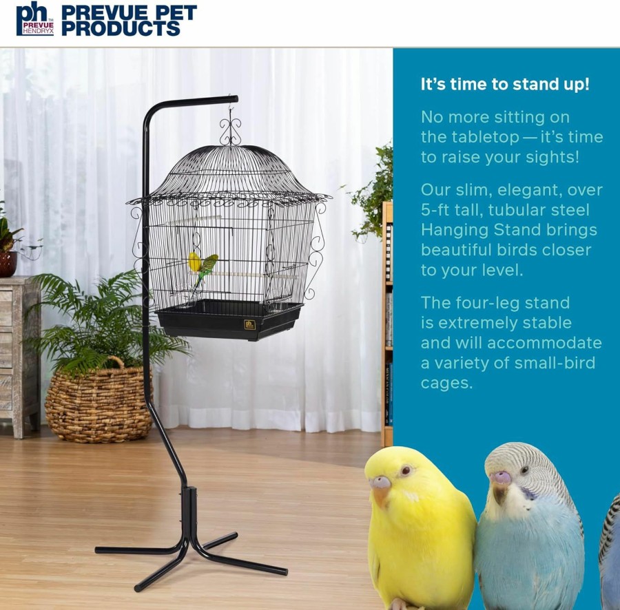 Pet Bird Prevue Pet Products | Prevue Hendryx Tubular Steel Hanging Bird Cage Stand 1780 Black, 24-Inch By 24-Inch By 62-Inch