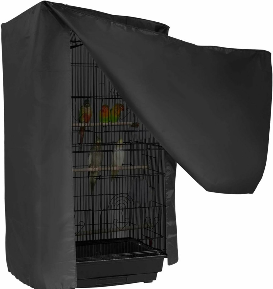 Pet Bird Downtown Pet Supply | Downtown Pet Supply - Universal Bird Cage Cover - Bird Cage Accessories - Breathable & Machine Washable Fabric, Blocks Light - Small Bird Cage Cover W/2 Top Handles - 33 X 22.5 X 55 In