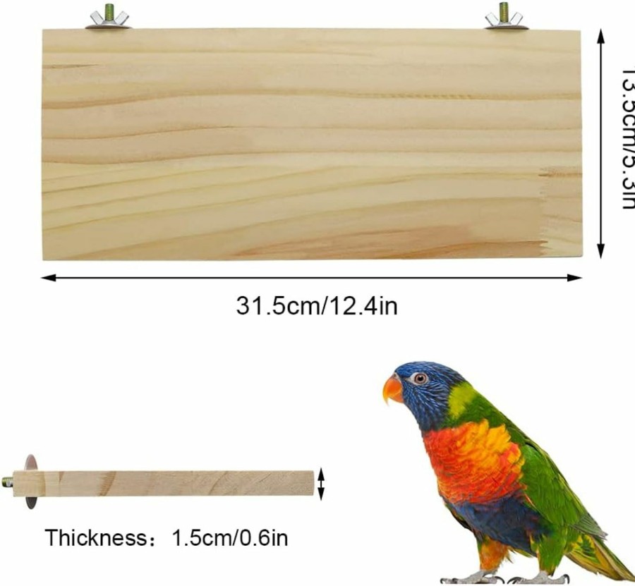 Pet Bird Litewoo | Parrot Bird Wood Perch Platform Large Stand Shelf For Birds Budgie Parakeet Cockatiel Conure Cockatoo Macaw African Grey