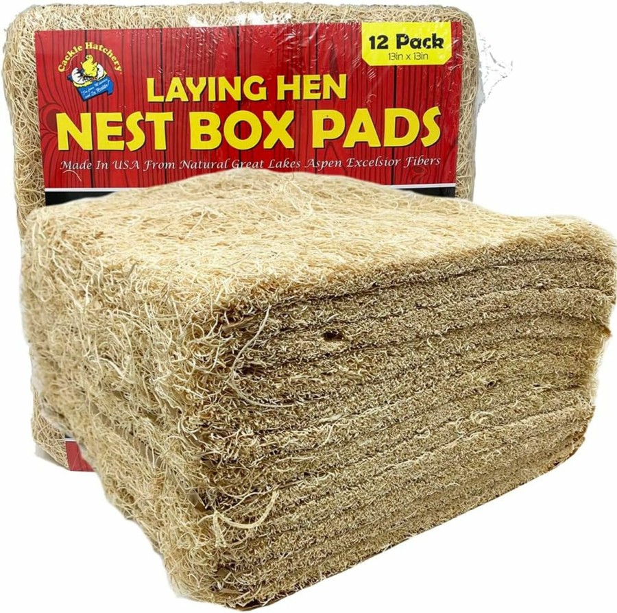 Pet Bird Cackle Hatchery | Cackle Hatchery Laying Hen Nest Box Pads Made In Usa From Sustainable Aspen Exceslior - 13X13 Nesting Box Liners (12 Pack)