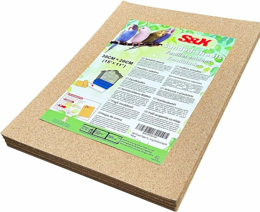 Pet Bird S&X | S&X Gravel Paper For Bird Cage 10-Pack 11" X 17" Gravel Liner Paper Sand Sheets Bird Cage Liners