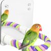 Pet Bird LOPERDEVE | Loperdeve 5.9\" Bird Mirror With Rope Perch Bird Toys Swing, Comfy Perch For Greys Amazons Parakeet Cockatiel Conure Lovebirds Finch Canaries