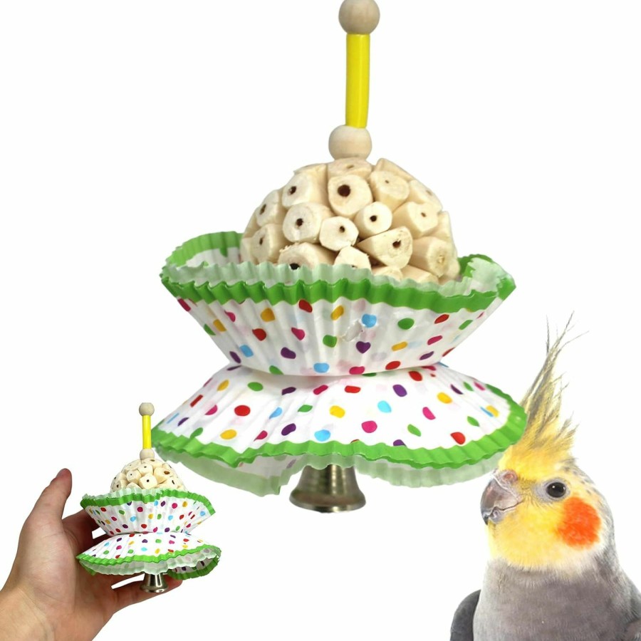 Pet Bird Bonka Bird Toys | Bonka Bird Toys 1931 Sola Three Cake Colorful Shredding Foraging Treat Natural Sola Conures Cockatiels Parakeets And Other Similar Birds