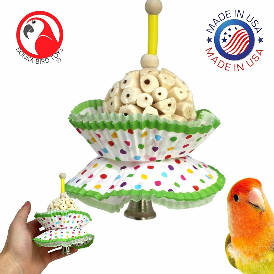 Pet Bird Bonka Bird Toys | Bonka Bird Toys 1931 Sola Three Cake Colorful Shredding Foraging Treat Natural Sola Conures Cockatiels Parakeets And Other Similar Birds