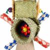 Pet Bird lovyoCoCo | Bird Toys,Bird Foraging Bark Sola Stick Nature'S Bento Bag Edible Cattail Palm Leaf Woven Parrot Toys With Corn Husk For Lovebirds,Parakeets, Budgerigars, Conure, Cockatiel,Parrotlet,Budgie (Windmill)