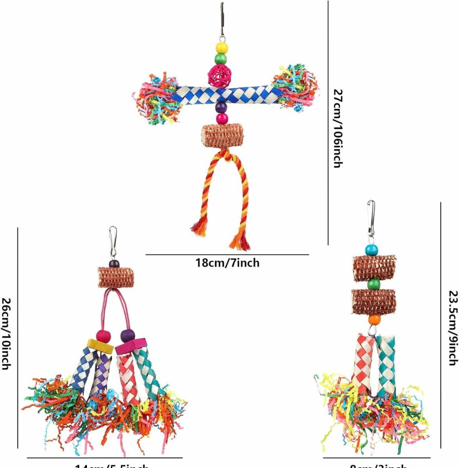 Pet Bird LifeIdeas | Lifeideas Bird Shredding Toys, 5Pcs Parrot Chewing Toys Natural Corn Cob, Colorful Bamboo Bird Foraging Toys For Small Medium Parrots Parakeets, Conures, Cockatiel, Lovebirds