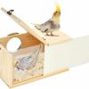 Pet Bird ShuRung | Shurung Parrot Nesting Box Cockatiel Nesting Box Bird Breeding Box House Handcrafted Wooden Acrylic Transparent Bird Box With Detachable Wooden Board For Parakeets Cockatiel Budgie Conure Parrot L