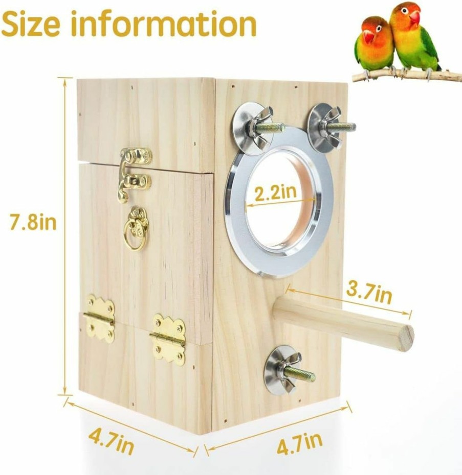 Pet Bird CooShou | Cooshou Bird Nest Box Parakeet Breeding Nest Box Bird Nest House Wooden Acrylic Transparent Breeding Box For Finch Lovebirds Cockatiel Budgie Conure Parrot