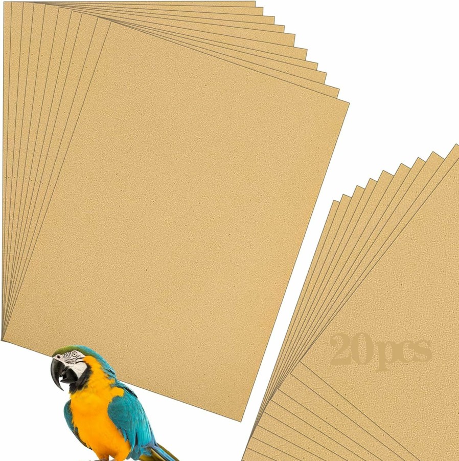 Pet Bird Uifrmely | Uifrmely 30 Pcs Gravel Liner Paper For Bird Cage, 11 X 17 Inch Birdcage Liner Bedding Calcium Paper Special For Bird Cage In Sea Sand Pick Your Size (30 Pack)