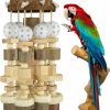 Pet Bird KATUMO | Katumo Bird Parrot Toy, Large Parrot Toy Natural Wooden Blocks Bird Chewing Toy Parrot Cage Bite Toy Suits For African Grey Cockatoos Amazon Parrots Ect Large Medium Parrot Birds