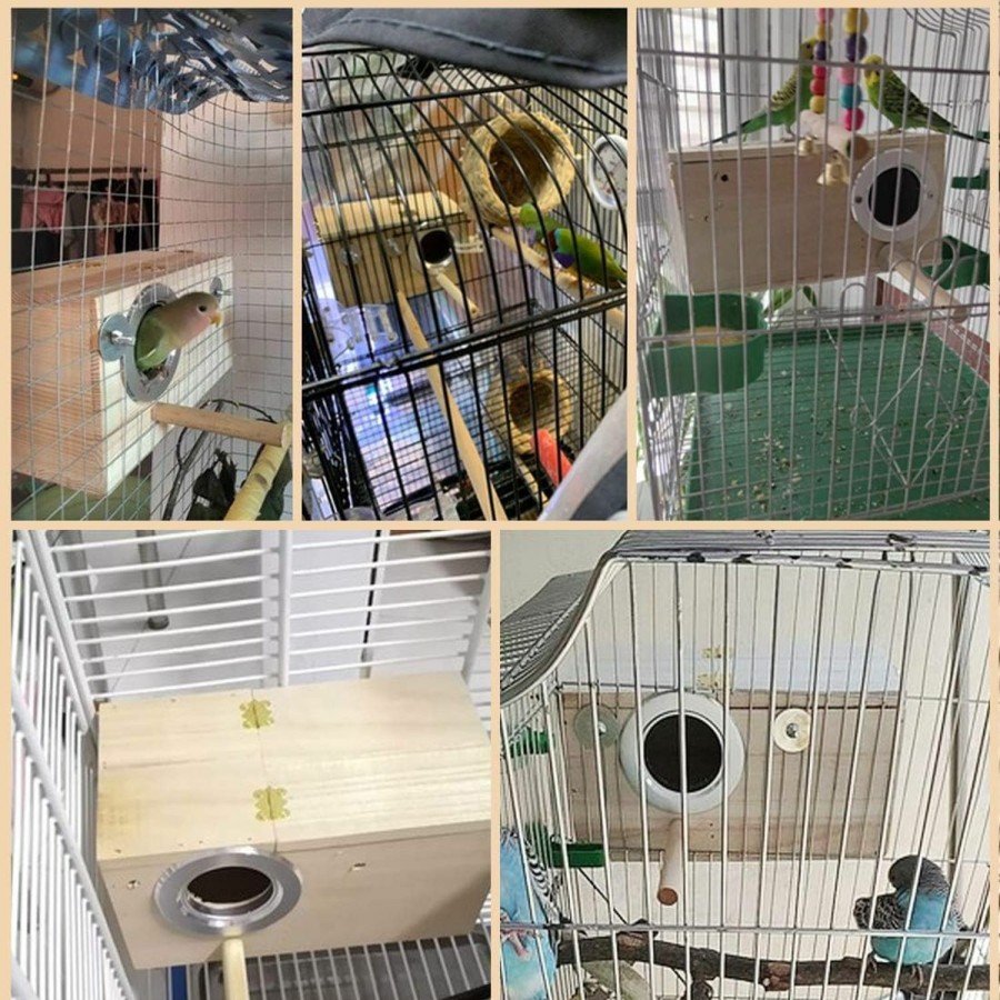 Pet Bird PINVNBY | Pinvnby Parakeet Nesting Box Bird House Wood Breeding Box Parrots Mating Box For Lovebirds Budgie Finch Cockatoo Canary And Medium-Sized Birds(S)