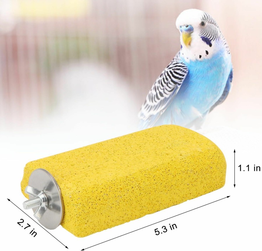 Pet Bird Hypeety | Bird Parrot Calcium Teeth Mouth Molar Grinding Stone Hamster Grinding Stone Chew Toy Perch Jumping Stand For Parrot Budgies Chinchilla Squirrel Hamster Cage Stand Platform