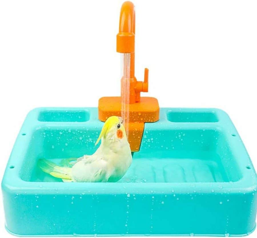 Pet Bird kathson | Kathson Bird Bathtub Parrot Shower Box Bathing Tub Container Cage Accessory For Small Medium Parakeet Cleaning Supplies