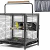 Pet Bird Yaheetech | Yaheetech 25.5'' Wrought Iron Bird Travel Carrier Cage Parrot Cage With Handle Wooden Perch & Seed Guard For Small Parrots Canaries Budgies Parrotlets Lovebirds Conures Cockatiels