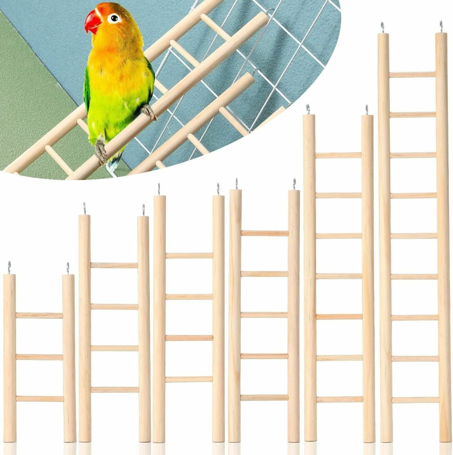 Pet Bird Kigeli | Kigeli 6 Pcs Step Ladder For Bird, Bird Toys Ladder Hanging Bird Ladder Parrot Step Ladders Cage Hanging Bird Climbing Toys For Parakeets, Parrots, Cockatoo And Lovebirds (Wood,6 Sizes)