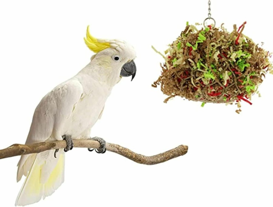 Pet Bird Sweet Feet and Beak | Sweet Feet And Beak Super Shredder Ball - Bird Cage Accessories To Keep Your Bird Busy Foraging For Hidden Treasures - Non-Toxic, Easy To Install Bird Foraging Toys For Large Sized Birds - 7 Inch