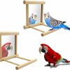 Pet Bird Blessed family | Blessed Family Bird Parakeet Mirror For Cage,Parrot Perch Stand,Wooden Hummingbird Swing Toy,Parakeet Accessories For Cockatiels Conure Finch Lovebird Canary African Grey Macaw