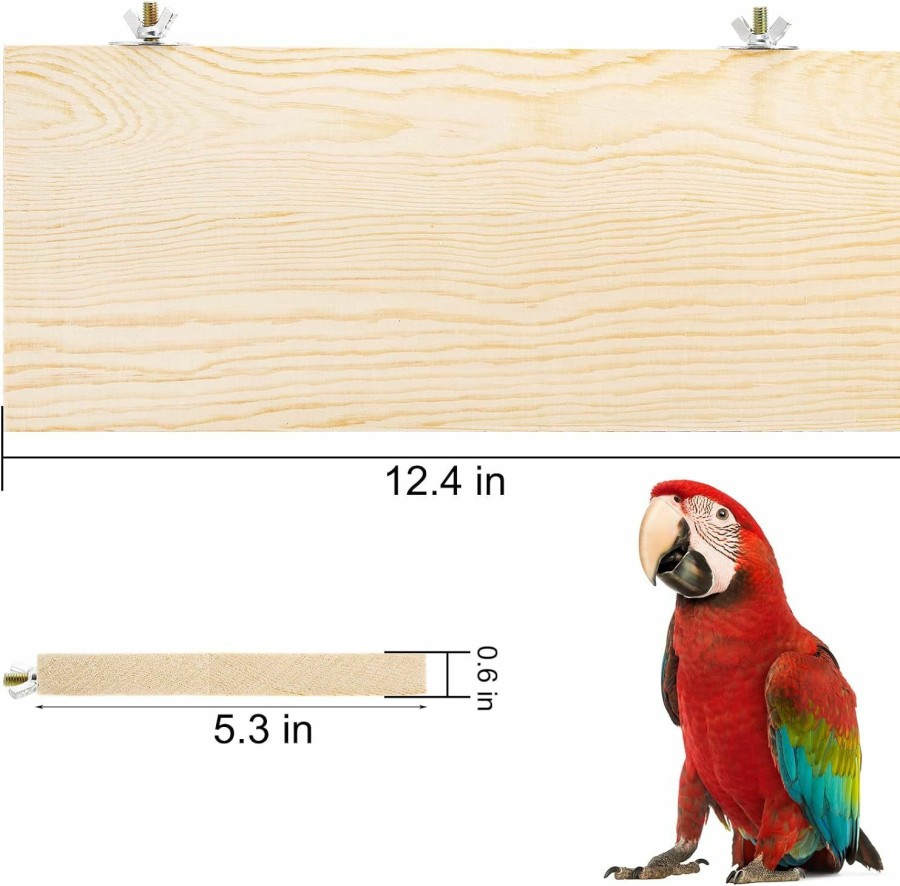 Pet Bird Okllen | Okllen 3 Pack Bird Perch Stand, Parrot Wood Platform, Natural Wooden Perch Toys Playground Cage For Conure, Chinchilla, Parakeet, Budgie, Cockatiel