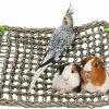 Pet Bird Dnoifne | 39 X 7 Inches Bird Seagrass Mat, Natural Seagrass Woven Net, Bird Hammock Mat With Hooks, Bird Cage Accessories, Climbing Rope Ladder Chew Toys For Cockatiel Hamster Guinea Pig Rats Hamster Parakeet