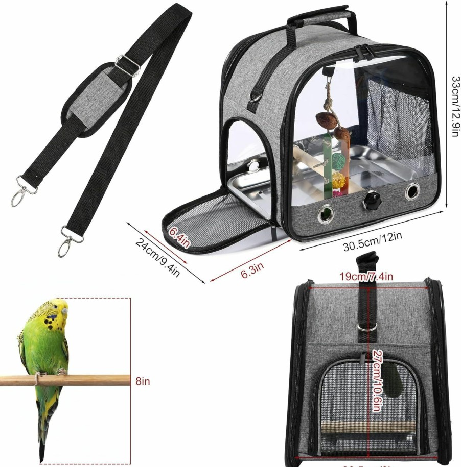 Pet Bird Suertree | Suertree Bird Carrier Bag Bird Travel Cage With Stand, Lightweight Backpack For Parrot, Portable Bird Travel Bag, Pet Transparent Breathable Travel Cage