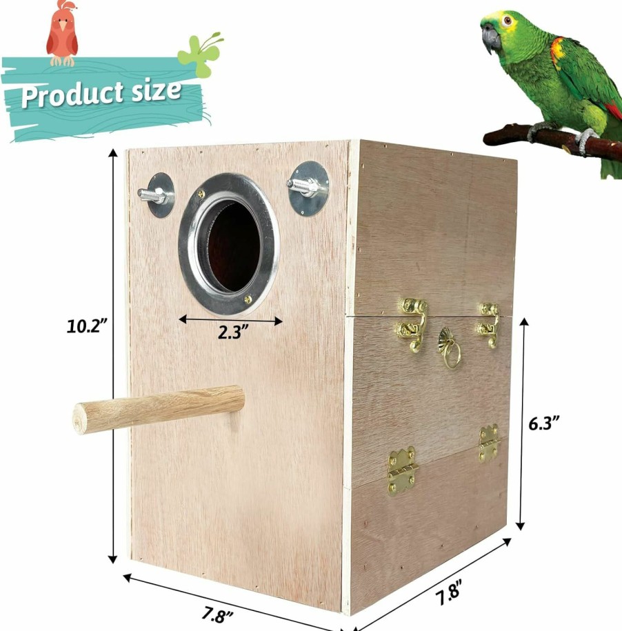 Pet Bird kathson | Kathson Parakeet Nesting Box Wooden Bird Breeding Nest Parrots Mating House Wood Bird Aviary Budgie Cage Accessories For Cockatiel Finch Lovebirds Conure