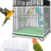 Pet Bird Bissap | Bissap Bird Cage Seed Catcher, Universal Birdcage Net Nylon Adjustable Elastic Band Stretchy Skirts Mesh Cover For Parrot Cage Seed Guard (Not Include Birdcage)- White