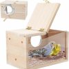 Pet Bird GINDOOR | Gindoor Parakeet Nesting Box Transparent Bird House For Cage Natural Wood Breeding Box For Parrot Parakeet Cockatiel Lovebirds Budgie Conure And Other Small Birds