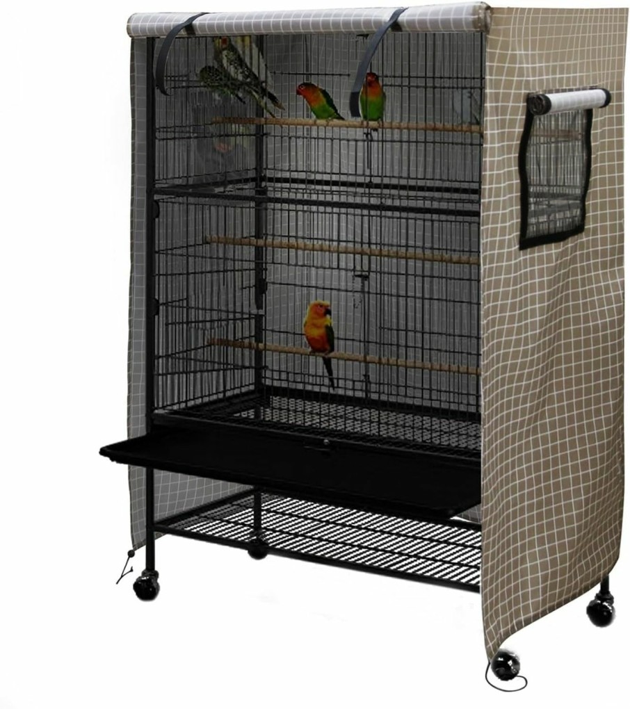 Pet Bird DECKALY | Deckaly Universal Bird Cage Cover, Dark Colored Drape For Animal Crate, Waterproof & Washable Night Cover For Cages, Distraction And Light Eliminator For Mink, Totoro, Parakeets, Parrot (Black)