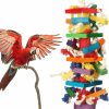 Pet Bird GATMAHE | Gatmahe Macaw Toys, Extra Large Parrot Toys, Bird Toys For Parrots African Grey, Amazon Parrots, Parakeet Natural Wooden Block Toy For Climbing, Chewing, Unraveling And Preening (Large)