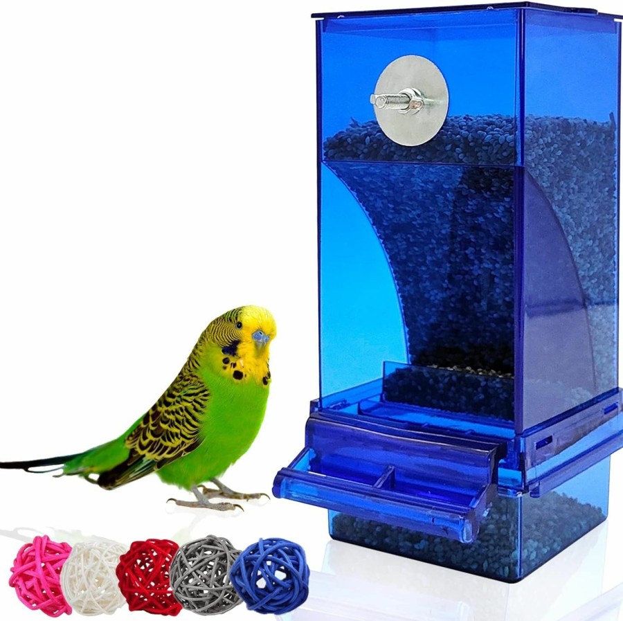 Pet Bird Hamiledyi | Hamiledyi No Mess Bird Feeders Automatic Parrot Feeder Drinker Acrylic Seed Food Container Parakeet Water Dispenser Cage Accessories For Lovebirds Budgies Canary Finch