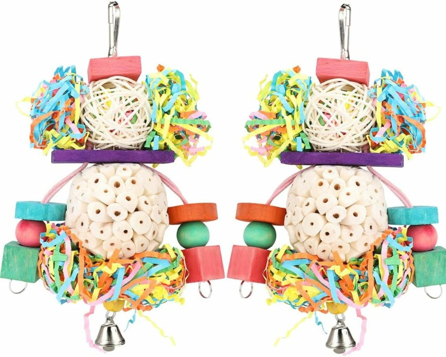 Pet Bird BBjinronjy | Bbjinronjy Bird Toys Conure Toys Hanging Natural Soft Sola Ball Beak Chew Shred Forage Toys For Parrots,Cockatiel,Conure,Love Birds,Parakeets,Budgie And Other Small Birds (Boys)