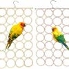 Pet Bird S-Mechanic | 2 Packs Parrot Swing Hanging Toys, Bird Climbing Rope Net Ladders Small Medium Pet Activity Toy Suitable For Parakeet,Cockatiel,Cockatoo,Conure,Mini Macaw(Random Color ) (Style-1)