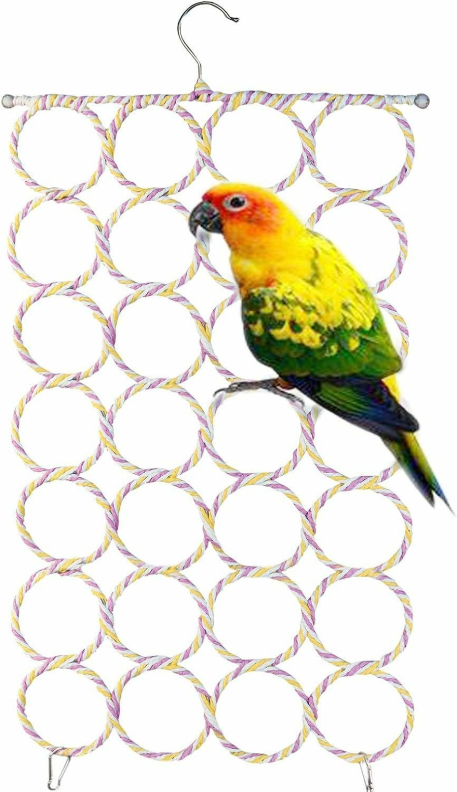 Pet Bird S-Mechanic | 2 Packs Parrot Swing Hanging Toys, Bird Climbing Rope Net Ladders Small Medium Pet Activity Toy Suitable For Parakeet,Cockatiel,Cockatoo,Conure,Mini Macaw(Random Color ) (Style-1)