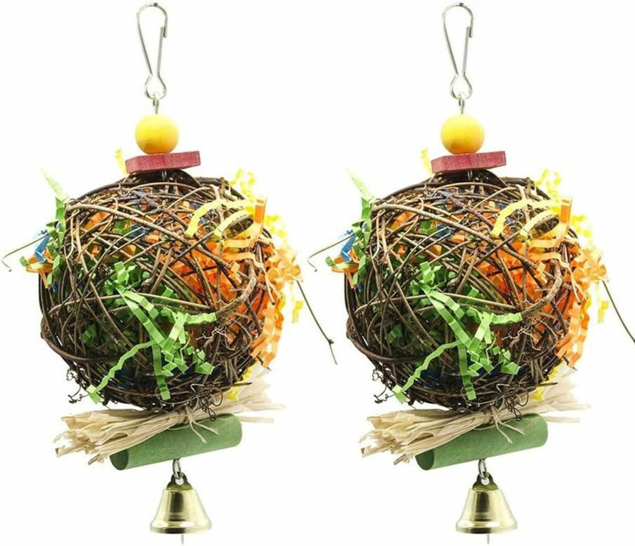 Pet Bird EBaokuup | Ebaokuup 2 Pack Bird Chewing Toys Foraging Shredder Toy Parrot Cage Shredder Toy Foraging Hanging Toy For Cockatiel Conure African Grey Amazon