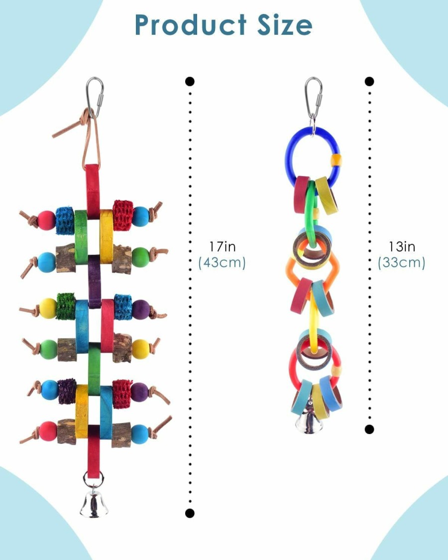 Pet Bird Bissap | Bissap 2Pcs Bird Chew Toys, Multicolored Bagel Cascade Bird Parrot Toy Biting Paper Cardboard Olympic Rings Conures Toys For Amazon Cockatiels Cockatoos Macaws And Similar Sized Pet Birds