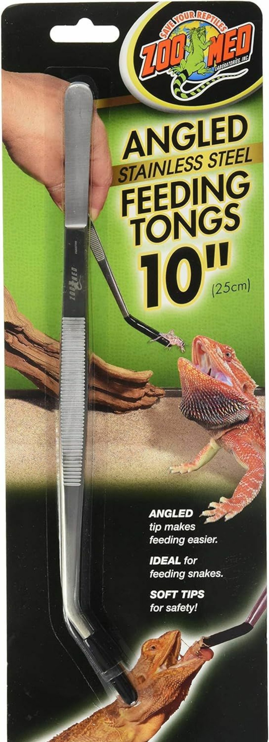 Pet Bird Zoo Med | Zoo Med Labs Angled Stainless Steel Feeding Tongs, 10"