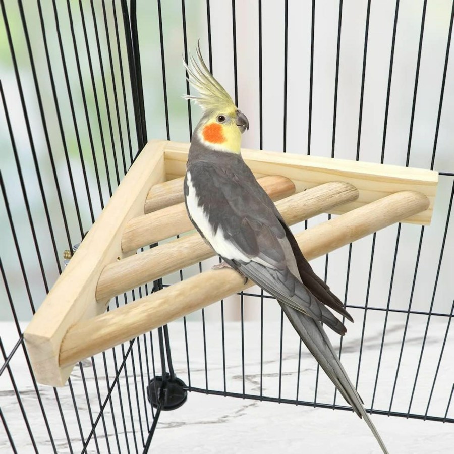 Pet Bird Litewoo | Litewoo Bird Perch Corner Platform Stand Shelf For Birds Budgie Parakeet Cockatiel Conure Cockatoo(Ladder)