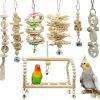 Pet Bird Deloky | Deloky 7 Packs Parrot Swing Chewing Toys-Hanging Bell Bird Cage Toys Suitable For Small Parakeets, Cockatiels, Conures, Finches,Budgie,Macaws, Parrots, Love Birds