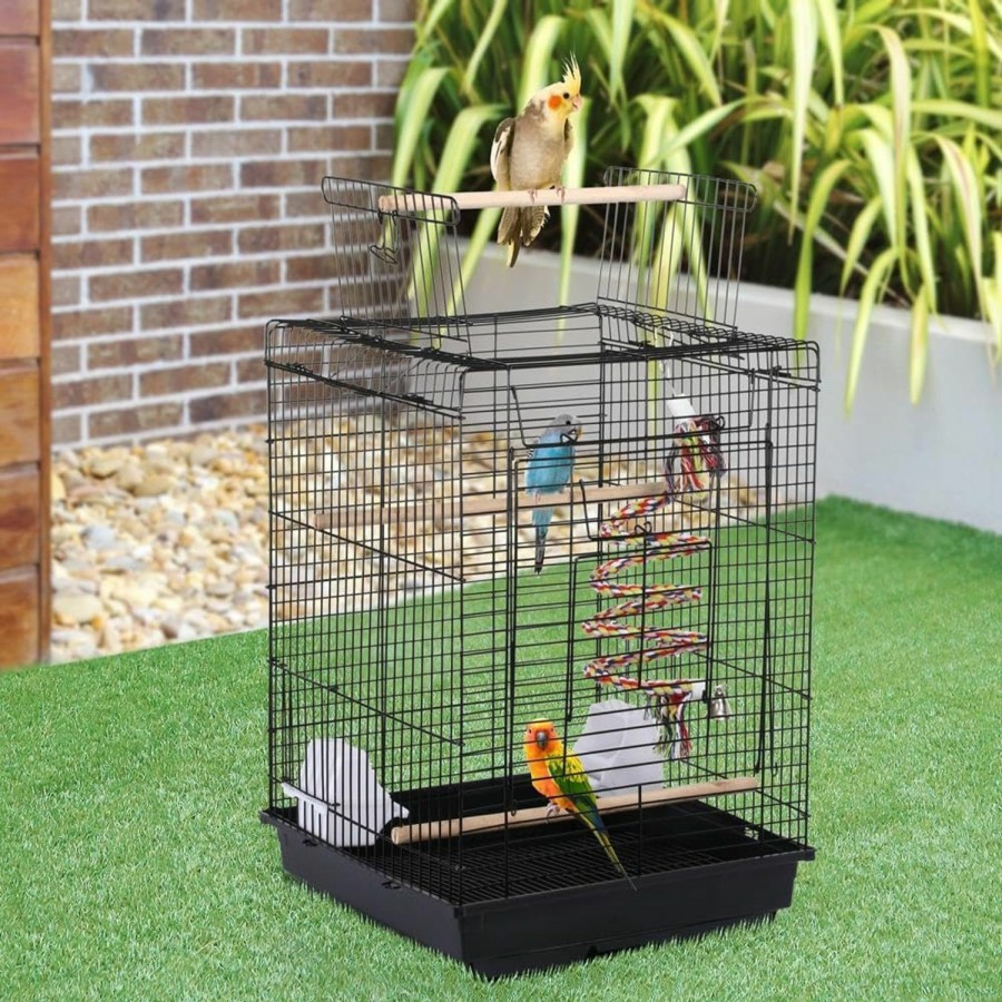 Pet Bird Yaheetech | Yaheetech Open Play Top Travel Bird Cage For Conure Sun Parakeet Green Cheek Conure Lovebird Budgie Finch Canary, Small-Size Travel Portable