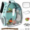 Pet Bird SSAWcasa | Bird Carrier Backpack, Pet Travel Carrier With Standing Perch, Parrot Cockatiel Cage With Toy, Food Bowl And Stainless Steel Tray For Conures Parakeet Budgie Canary Lovebirds & Small Animal